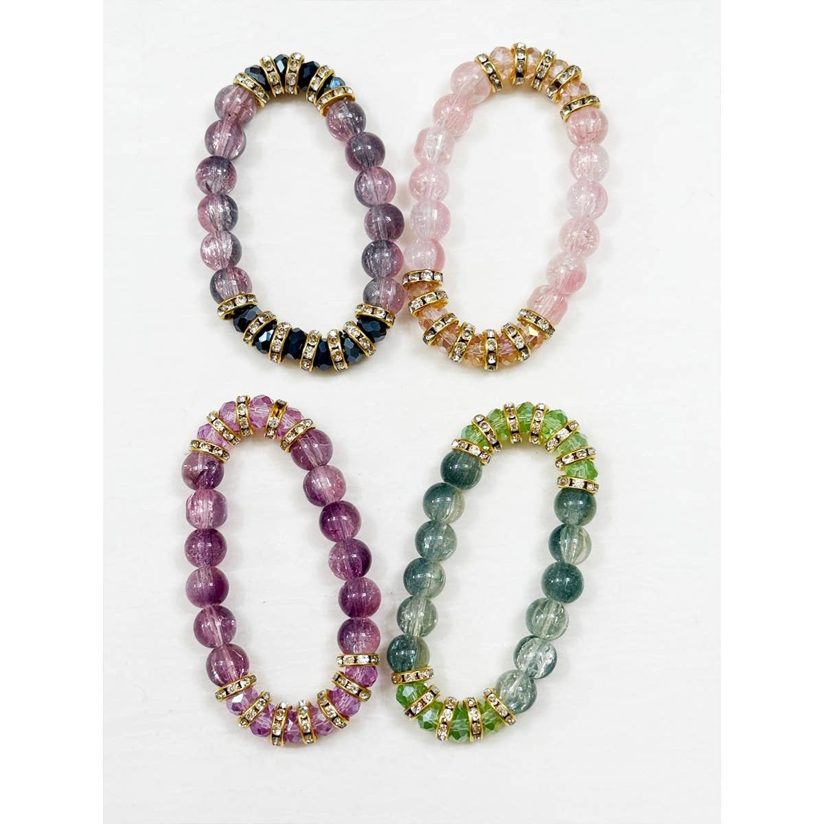 Love and Repeat - Elegant Style Bead and Stone Stretch Bracelet: MIX COLOR / ONE(12)
