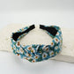 JOSSLYN by wall to wall - FLOWER PRINT KNOTTED HAIR BAND | 40HB243: BLACK