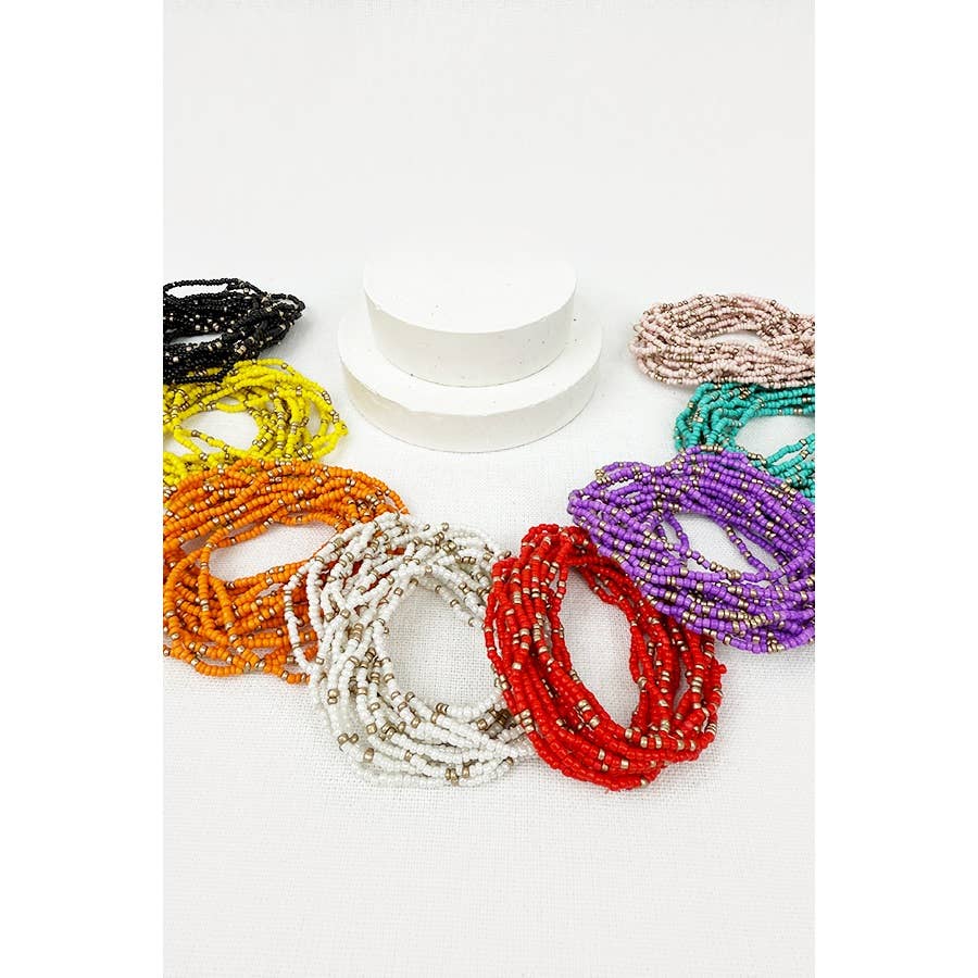 Love and Repeat - Seed Bead Colorful Layered Bracelets: MIX COLOR / ONE(12)
