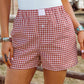 fashionworks - Fashion-W Plaid Gingham Printed High Waist Shorts: As shown / Missy / XL