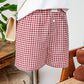 fashionworks - Fashion-W Plaid Gingham Printed High Waist Shorts: As shown / Missy / XL