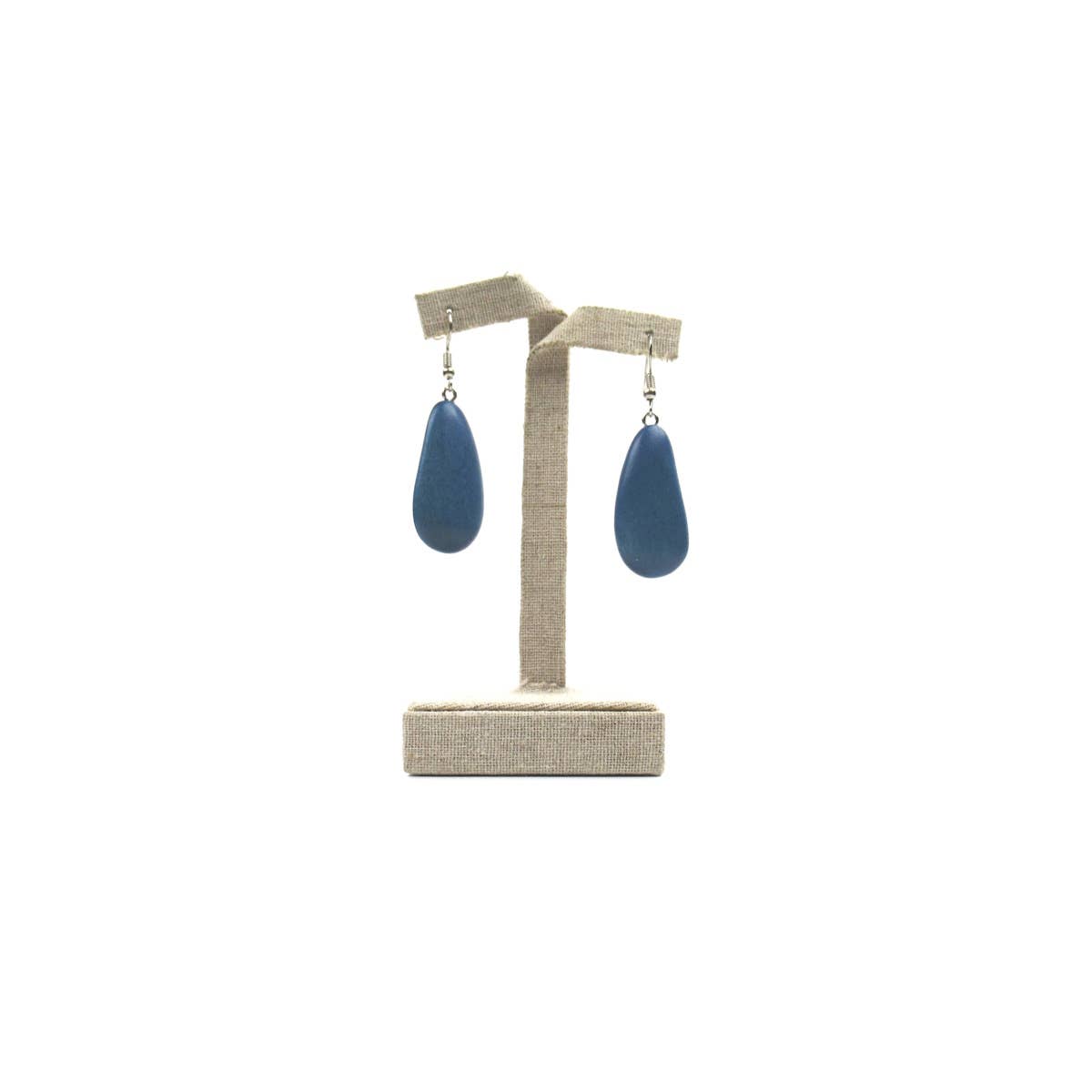 Katie and Company - Erynn simple blue wood bead earrings